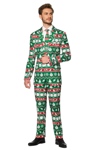 mens christmas green nordic opposuit